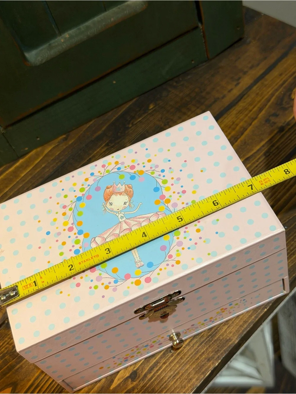 Kids Pink Polka Dot Musical Jewelry Box with Ballerina by DJECO - works